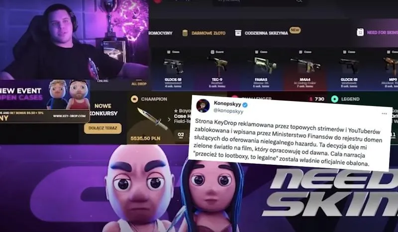 Odbieranie skinów z Key Drop